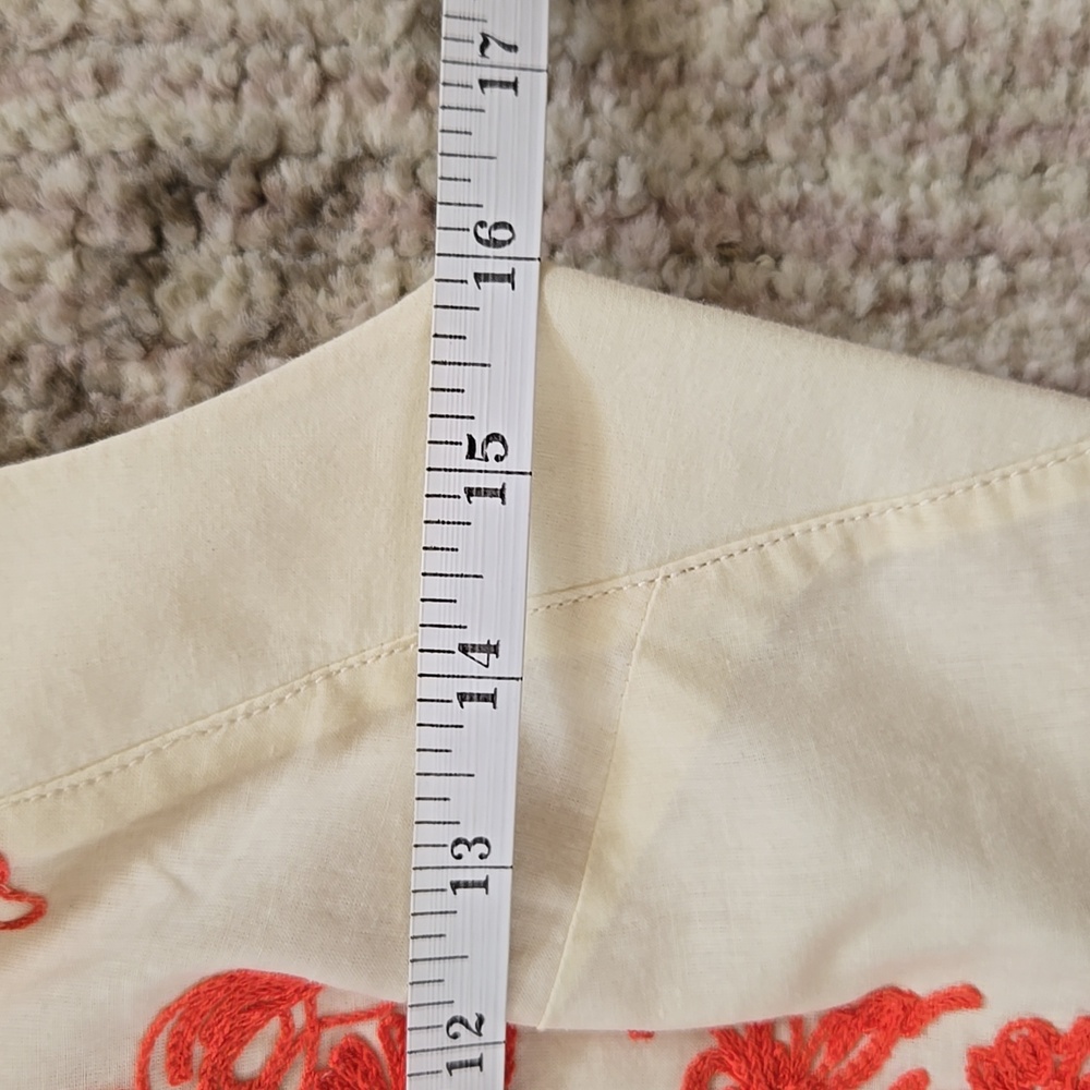 EUC J. Crew Cream/Orange Cotton Dress Size 2 - Picture 6 of 8